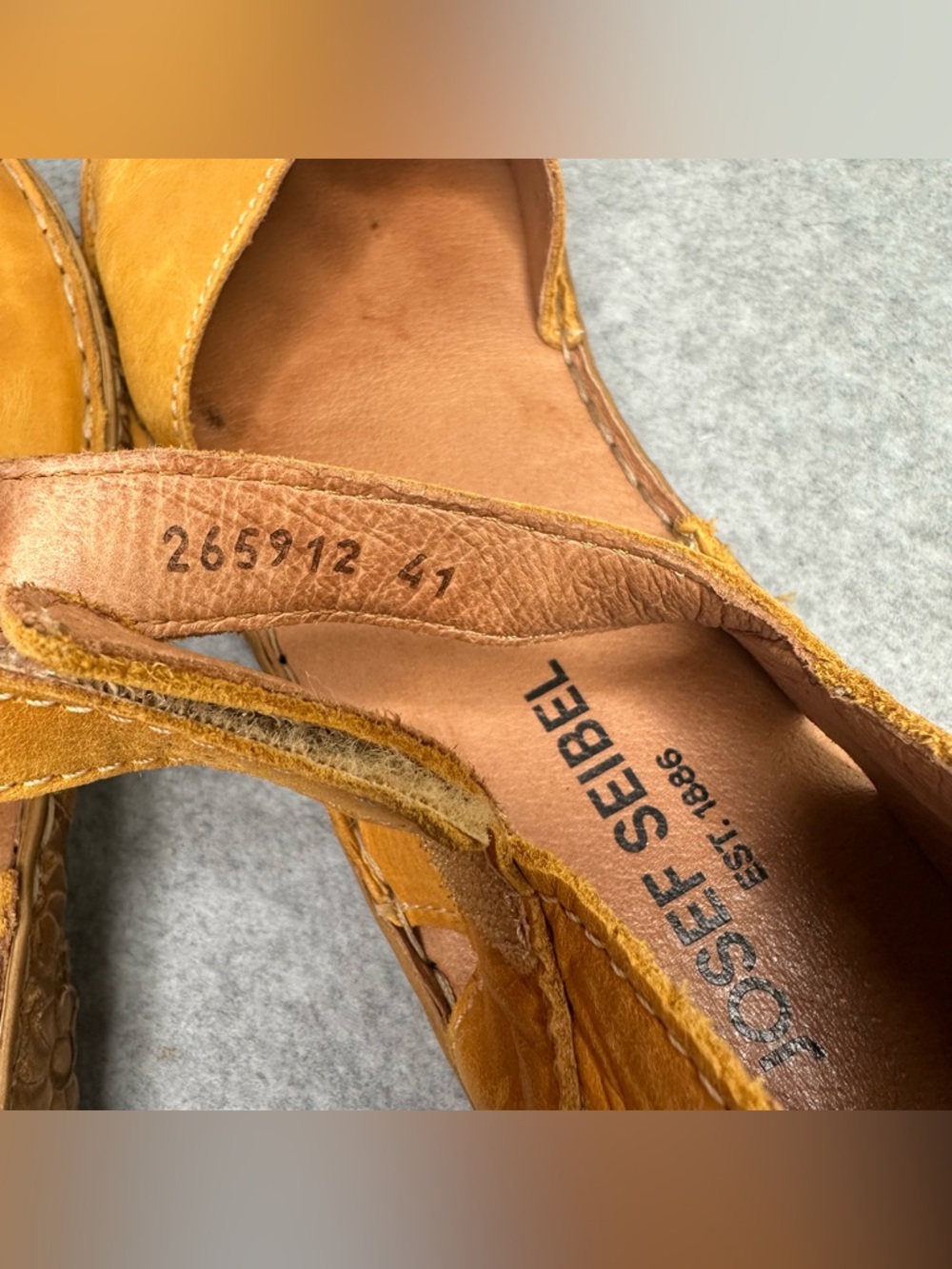 Josef Seibel Rosalie 42 Leather Sandals in Color Mango Floral Sole Women Size 41 - Picture 8 of 10